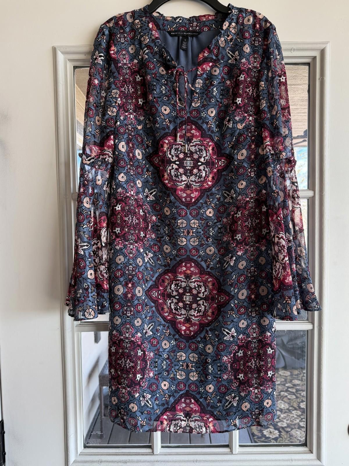 Other WHBMBoho Floral Bell Sleeve Dress Blue Rose S Size Size S / US 4 / IT 40 - 1 Thumbnail