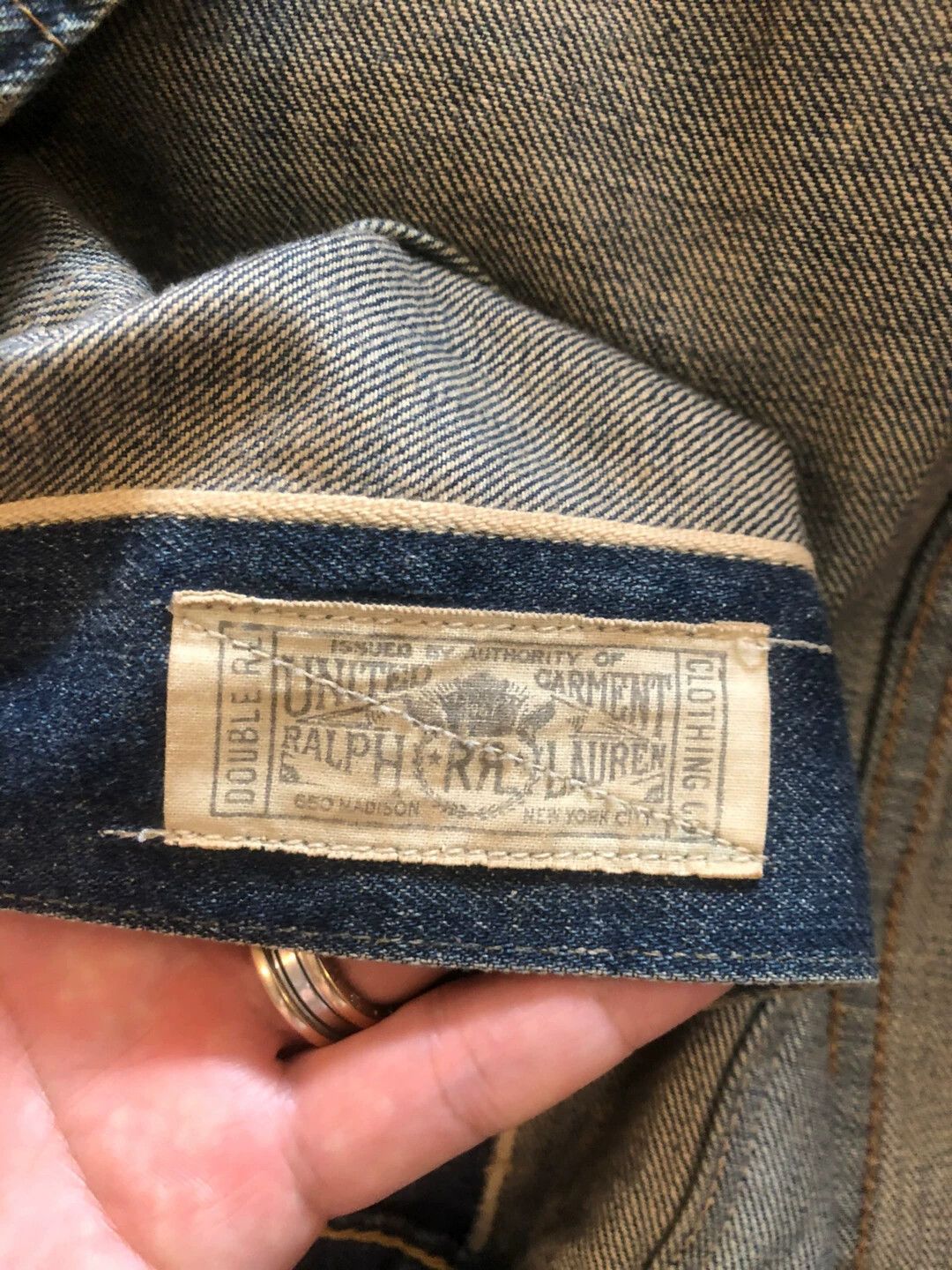 RRL Ralph Lauren RRL Yellow Mud Wash Stiff Denim Jacket No Patches USA S Size US S / EU 44-46 / 1 - 7 Thumbnail