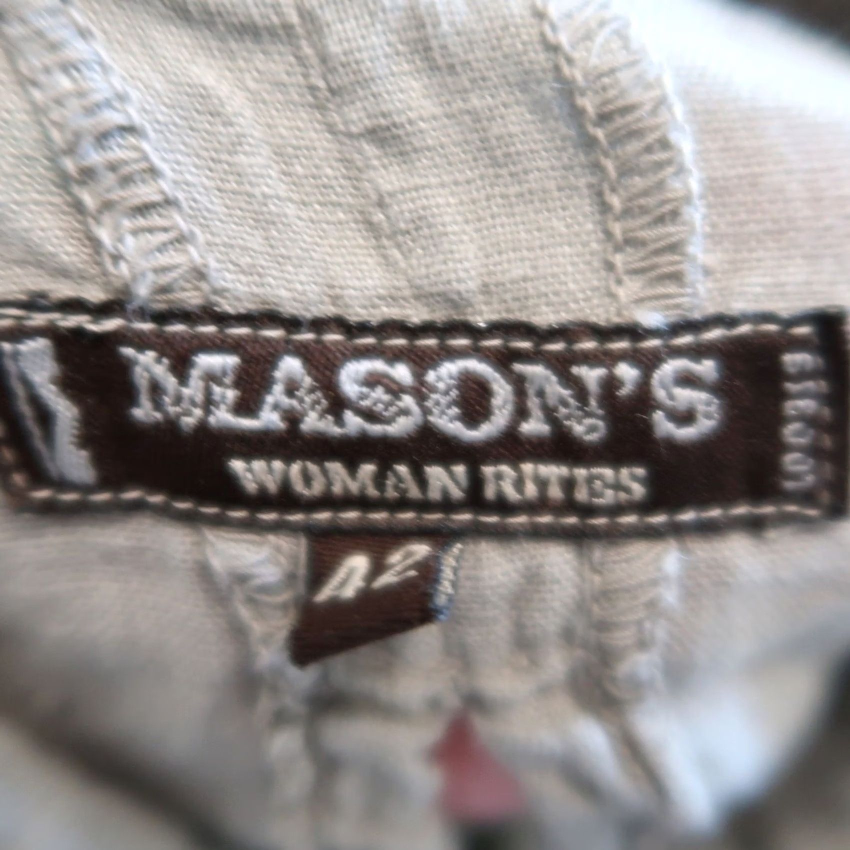 Mason's Mason's Woman Rites Taupe Grey Linen Snap Front Top S Shirt Women Long Sleeve Button-Up Casual Bohemian 100% Linen Autumn Spring Womens Size S / US 4 / IT 40 - 5 Thumbnail
