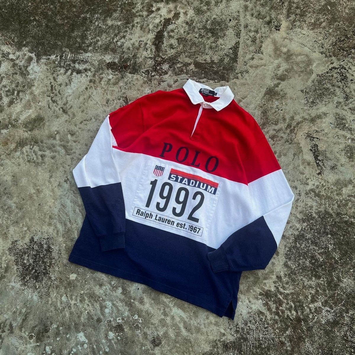 Polo Ralph Lauren Rare Vintage Polo Lauren Stadium 1992 Rugby Shirt ...