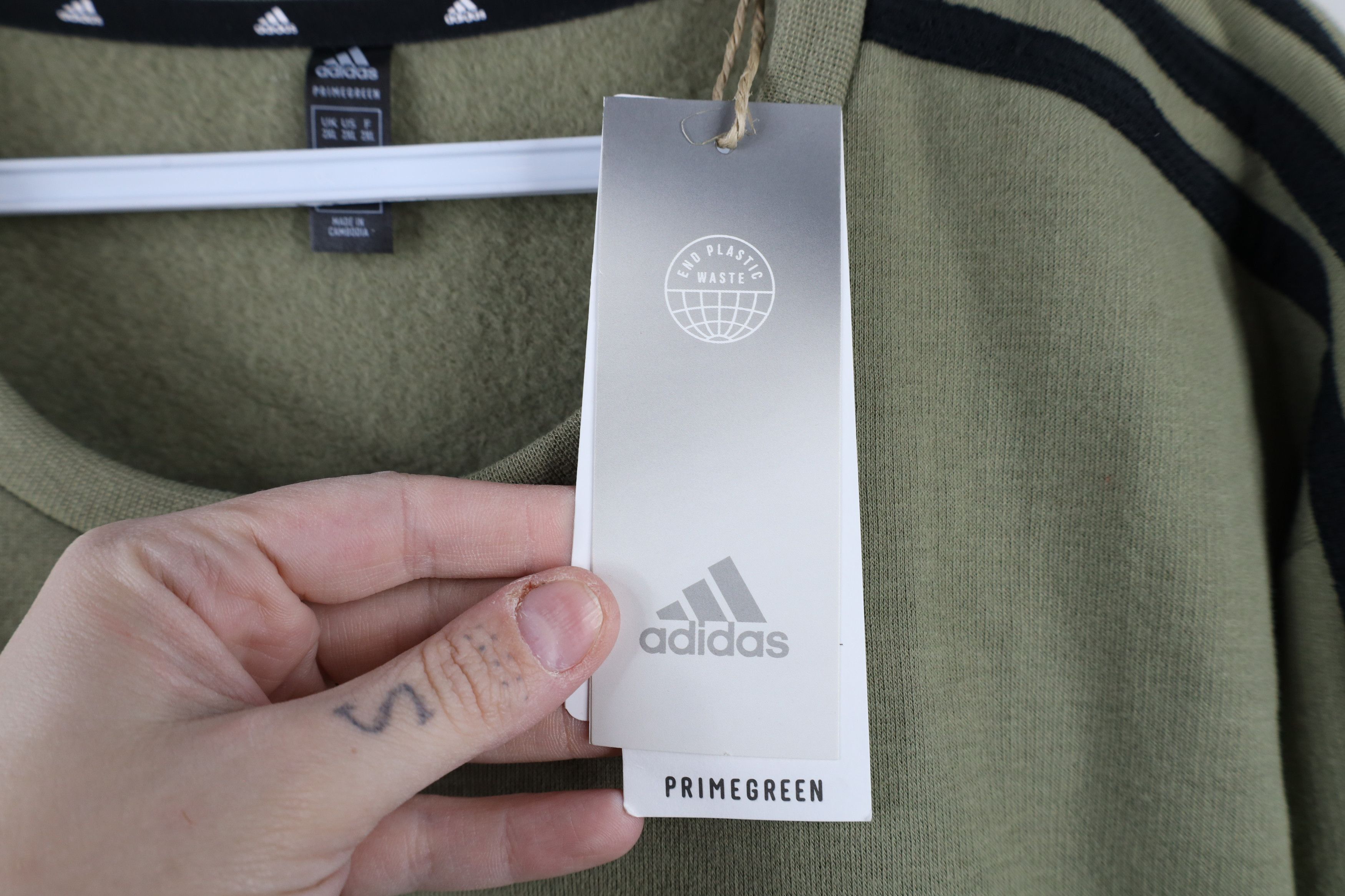 Adidas × Vintage New Adidas Out Striped Crewneck Sweatshirt Green Black Size US XXL / EU 58 / 5 - 4 Thumbnail