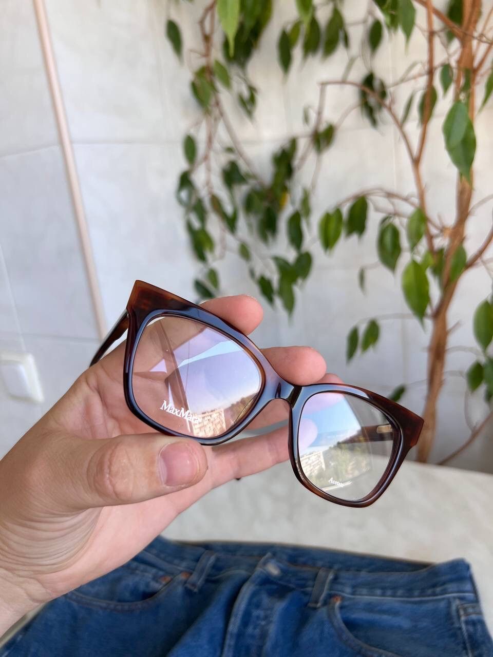 Designer × Vintage Max Mara '00s Double Logo Square Brown Frame Glasses Eyewear Size ONE SIZE - 10 Thumbnail