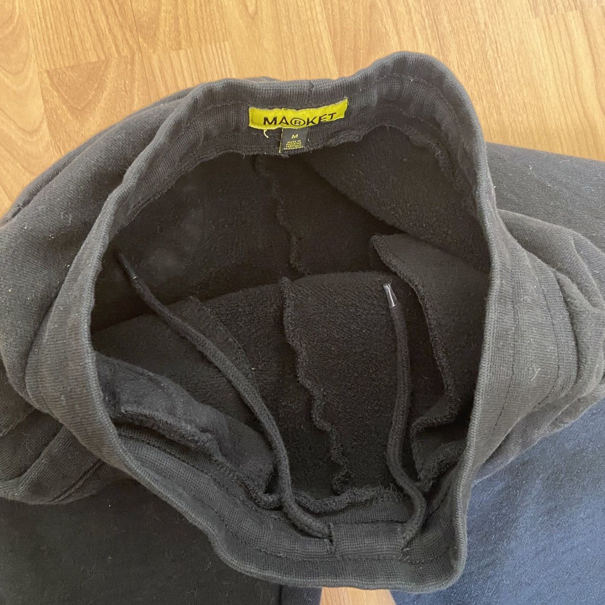 Market Market Black Drawstring Logo Sweatpants Men’s Medium Size US 32 / EU 48 - 5 Thumbnail
