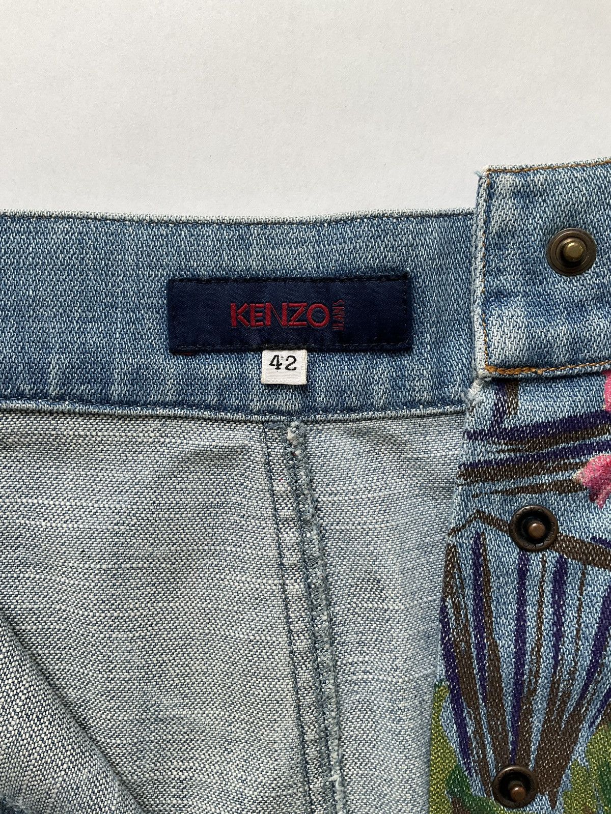 Kenzo Kenzo vintage denim printed skirt Size 30" / US 8 / IT 44 - 6 Thumbnail