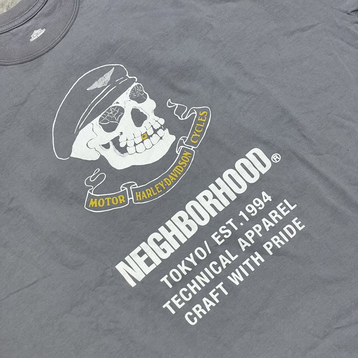 NEW HARLEY DAVIDSON x NEIGHBORHOOD GREY TEE SZ 2XL
