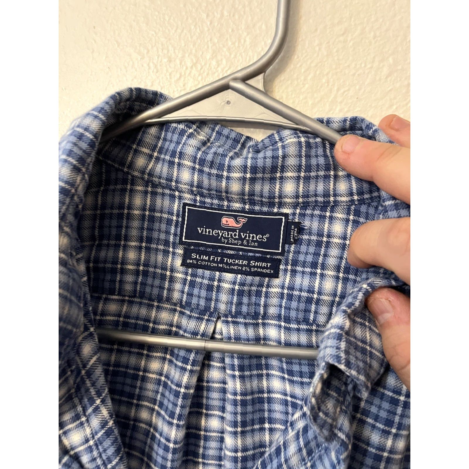 Vineyard Vines Vineyard Vines Tucker Shirt Slim Plaid Blue Long Sleeve Button-Down Collared Mens L Shirt Size US L / EU 52-54 / 3 - 2 Thumbnail