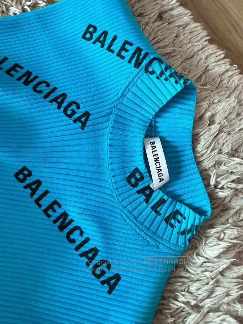 Balenciaga Balenciaga Blue Alphabet Logo Dress, Size S Size S / US 4 / IT 40 - 3 Thumbnail