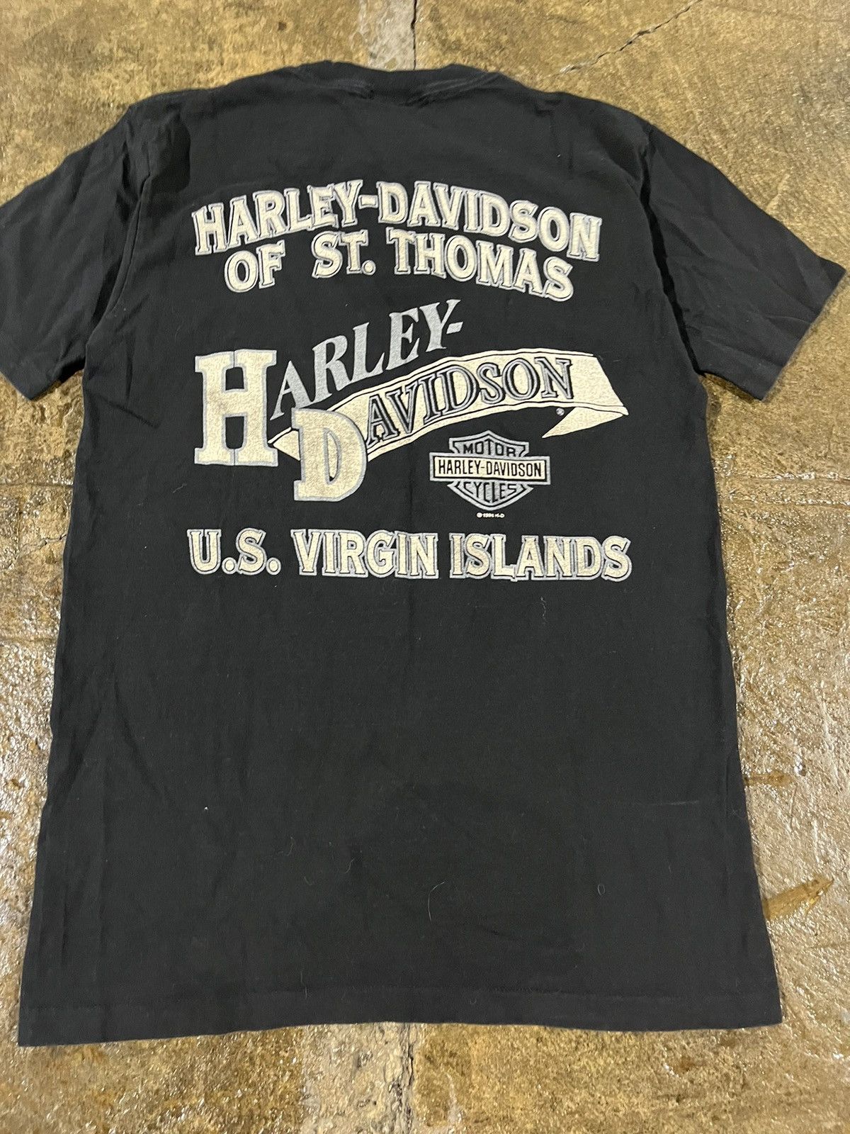 Harley Davidson × Vintage Crazy Vintage 90s Harley Davidson Flames Engine Biker Tee Size US M / EU 48-50 / 2 - 6 Thumbnail