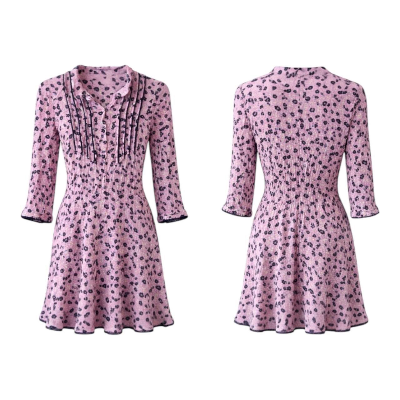 Zadig & Voltaire ZADIG&VOLTAIRE RASPAIL PRINT PINK FLOWERS ART DRESS SIZE S Size S / US 4 / IT 40 - 2 Thumbnail