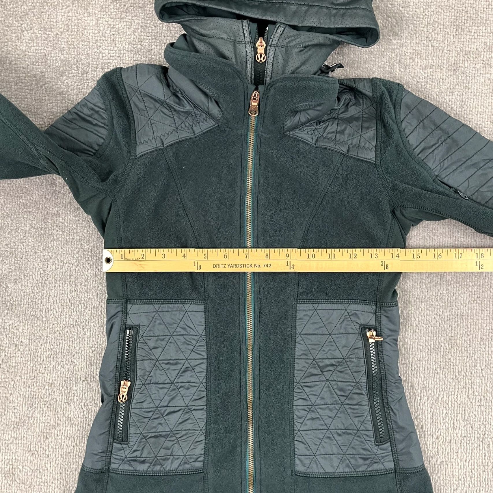 Lululemon Lululemon Fleecy Keen Jacket Womens Size 2 Green Quilted Fleece Hooded Utility Jacket Size XS / US 0-2 / IT 36-38 - 6 Thumbnail