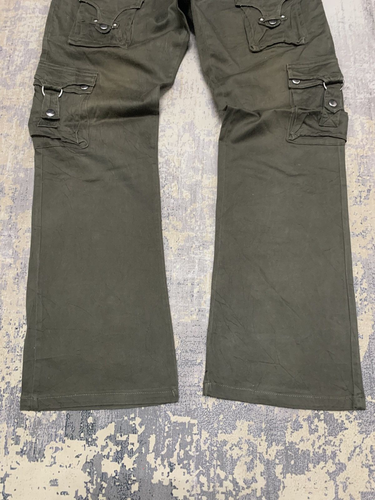 If Six Was Nine Semantic Design Cyber Y2K Bondage Flare Cargo Pants Size US 32 / EU 48 - 3 Thumbnail