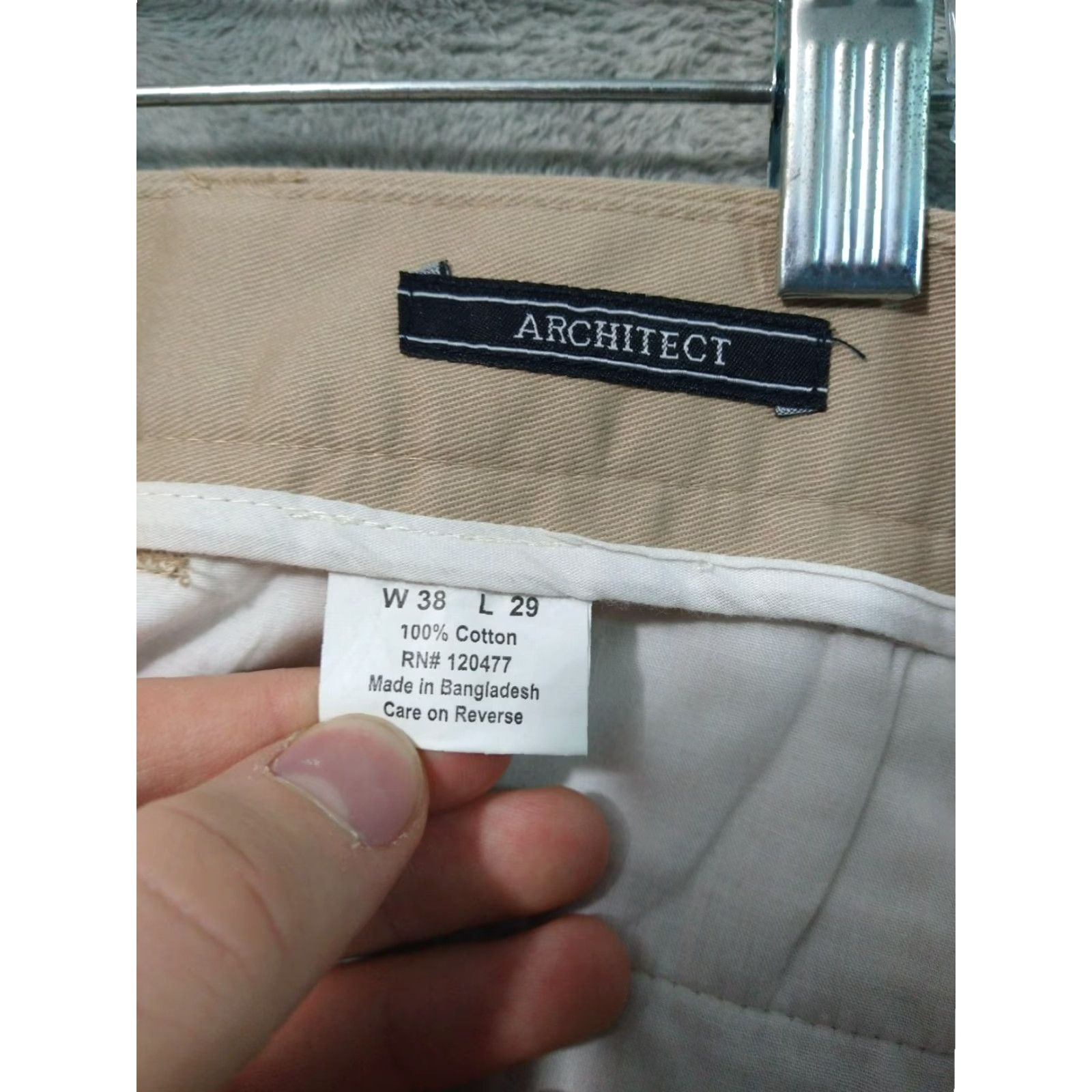 Architect Architect Mens 38x29 Beige Chino Pants Classic Fit Wrinkle Resistant 2 Pack Casual Workwear Slim Straight Pocket City Preppy Mens Size US 38 / EU 54 - 7 Thumbnail