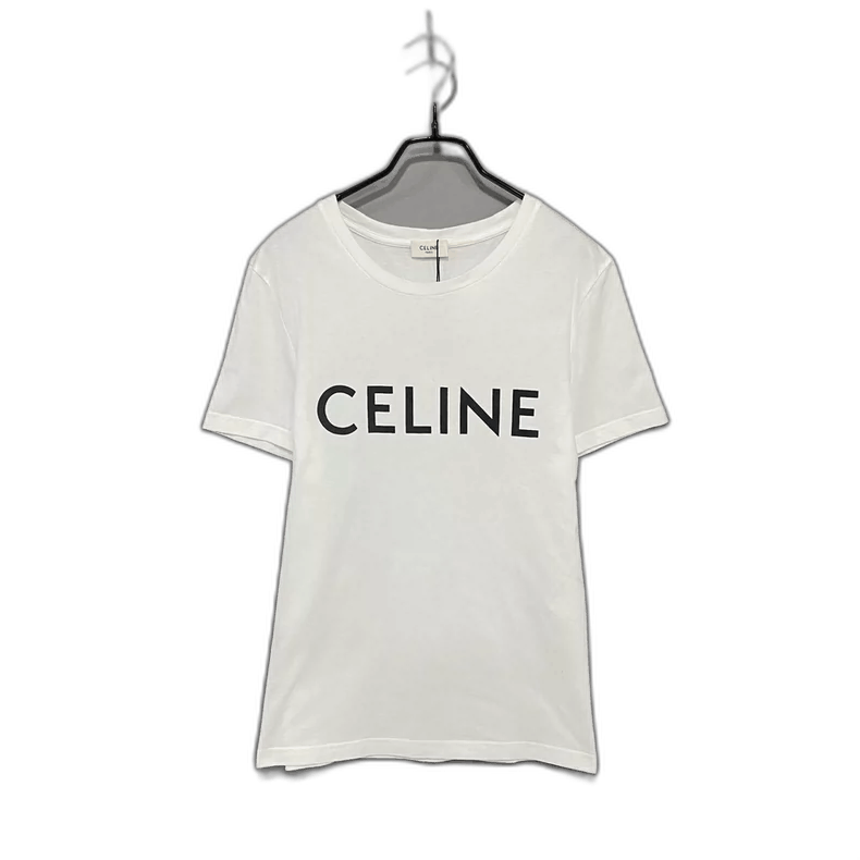 Celine Celine White Logo Short Sleeve T-Shirt Size M / US 6-8 / IT 42-44 - 1 Thumbnail