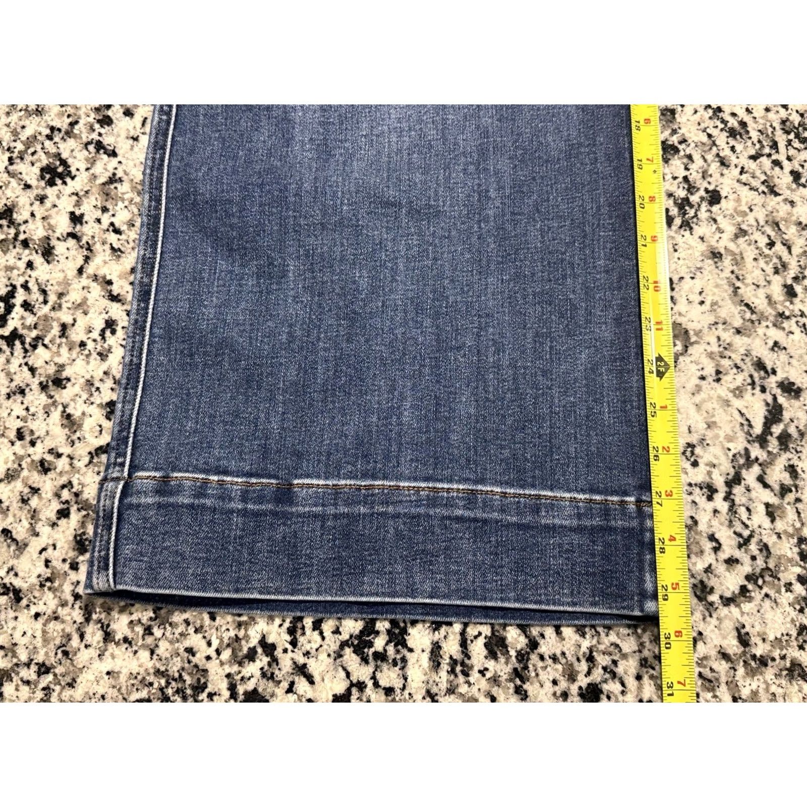 Vintage Judy Blue Retro Wide Leg Crop Jeans 14W Petite High Waist Boho Casual Size 24" / US 00 / IT 34 - 4 Thumbnail