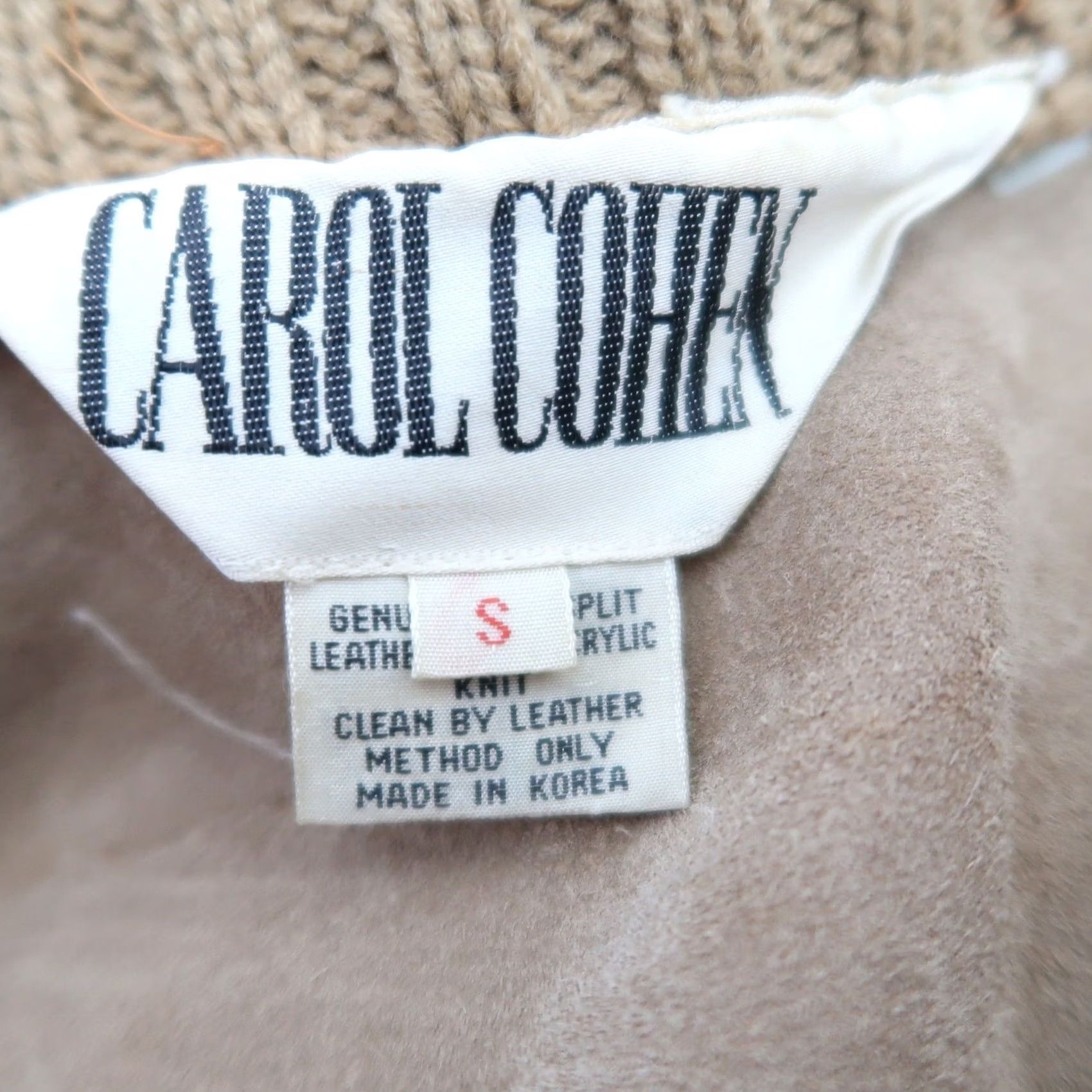 Vintage VINTAGE Carol Cohen tan suede leather and knit crochet jacket S Jacket Women XS Bohemian Hippie Snap Long Sleeve 70s Size S / US 4 / IT 40 - 5 Thumbnail
