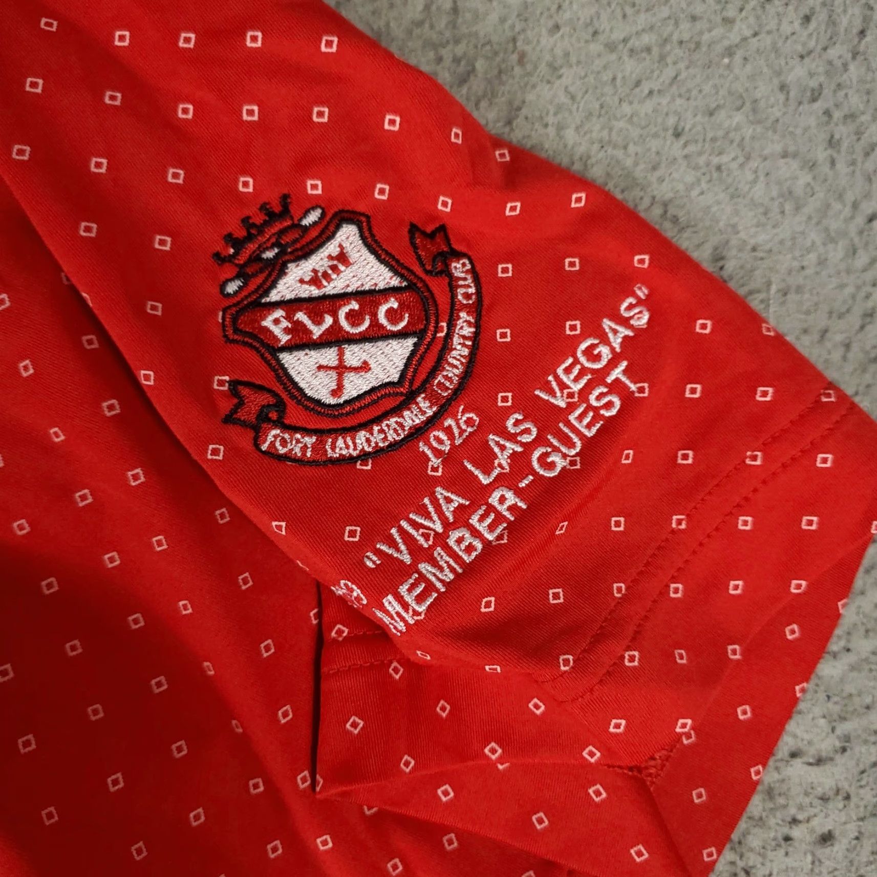 Footjoy FootJoy Polo Shirt Mens M Red Geometric Fort Lauderdale Golf Shirt Mens Red Geometric Fort Lauderdale Golf FCJ Polo Shirt Size US M / EU 48-50 / 2 - 3 Thumbnail