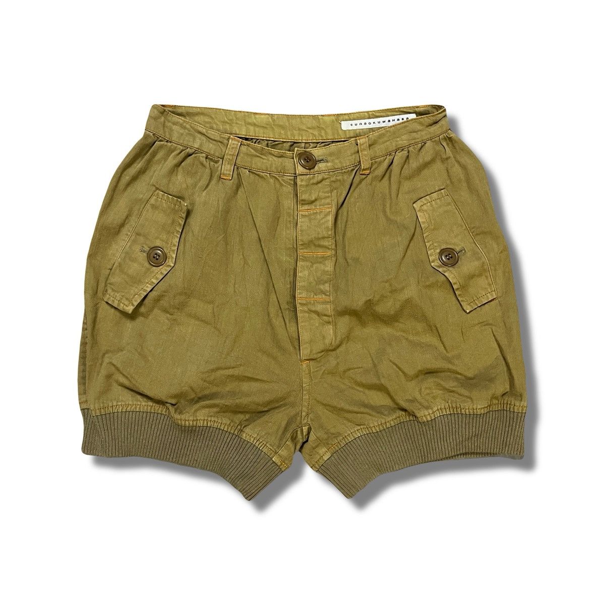 Issey Miyake 2000s Sunaokuwahara - Balloon Military Button Fly Shorts Size US 28 / EU 44 - 1 Thumbnail