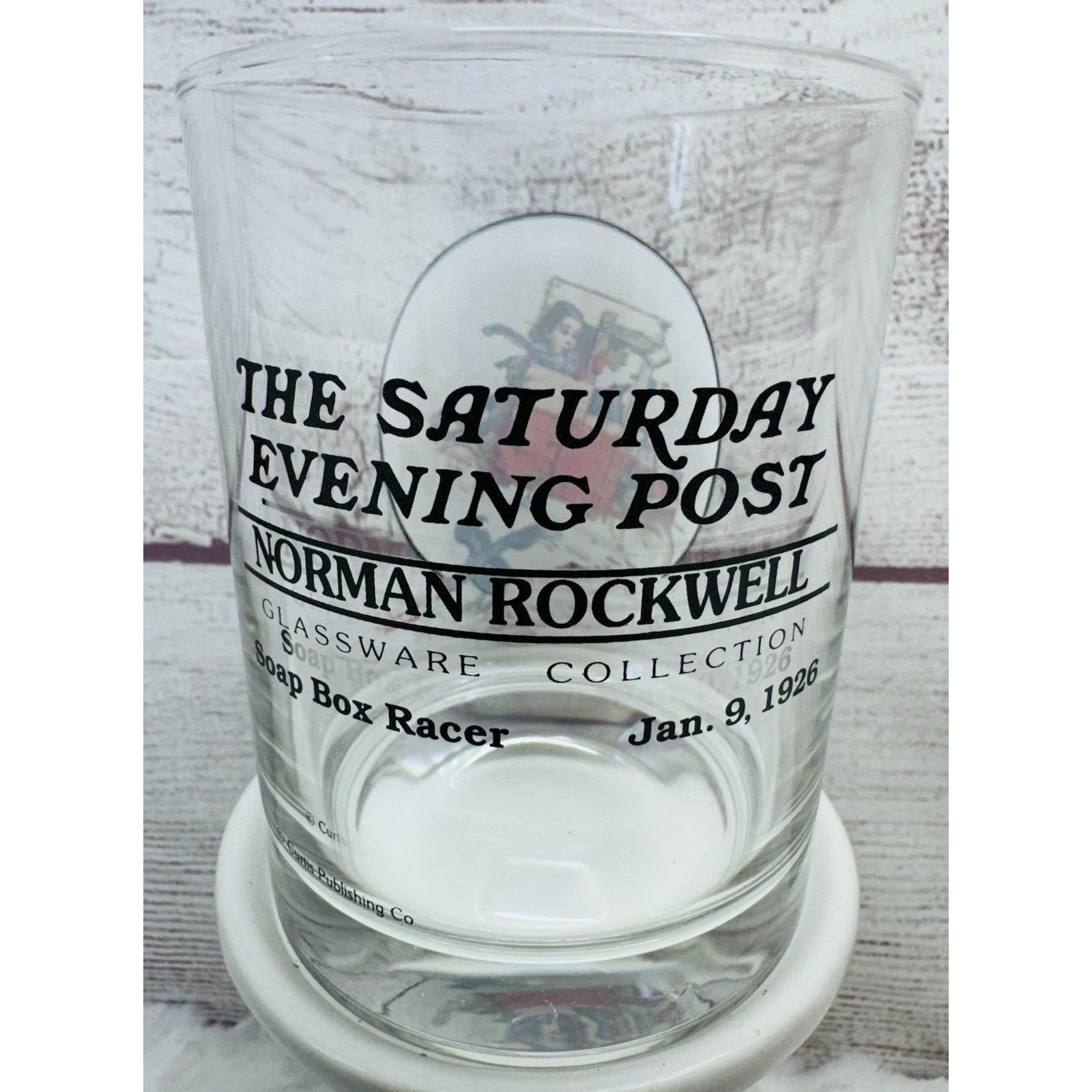 Other Norman Rockwell Saturday Evening Post "SOAP BOX RACER" Glass Size ONE SIZE - 2 Thumbnail