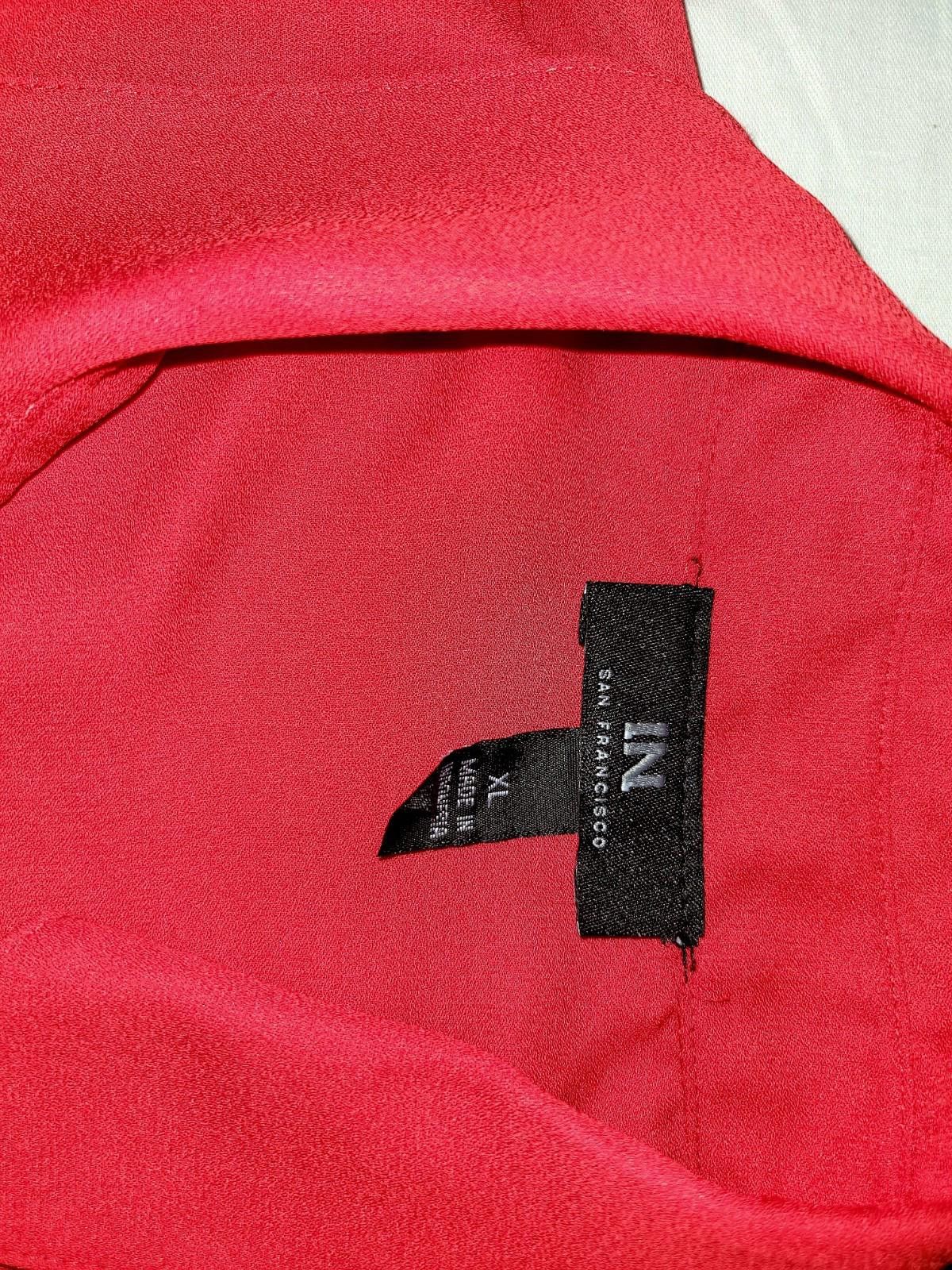 Designer IN San Francisco women s XL red 3/4 sleeve button up blouse Size XL / US 12-14 / IT 48-50 - 2 Thumbnail