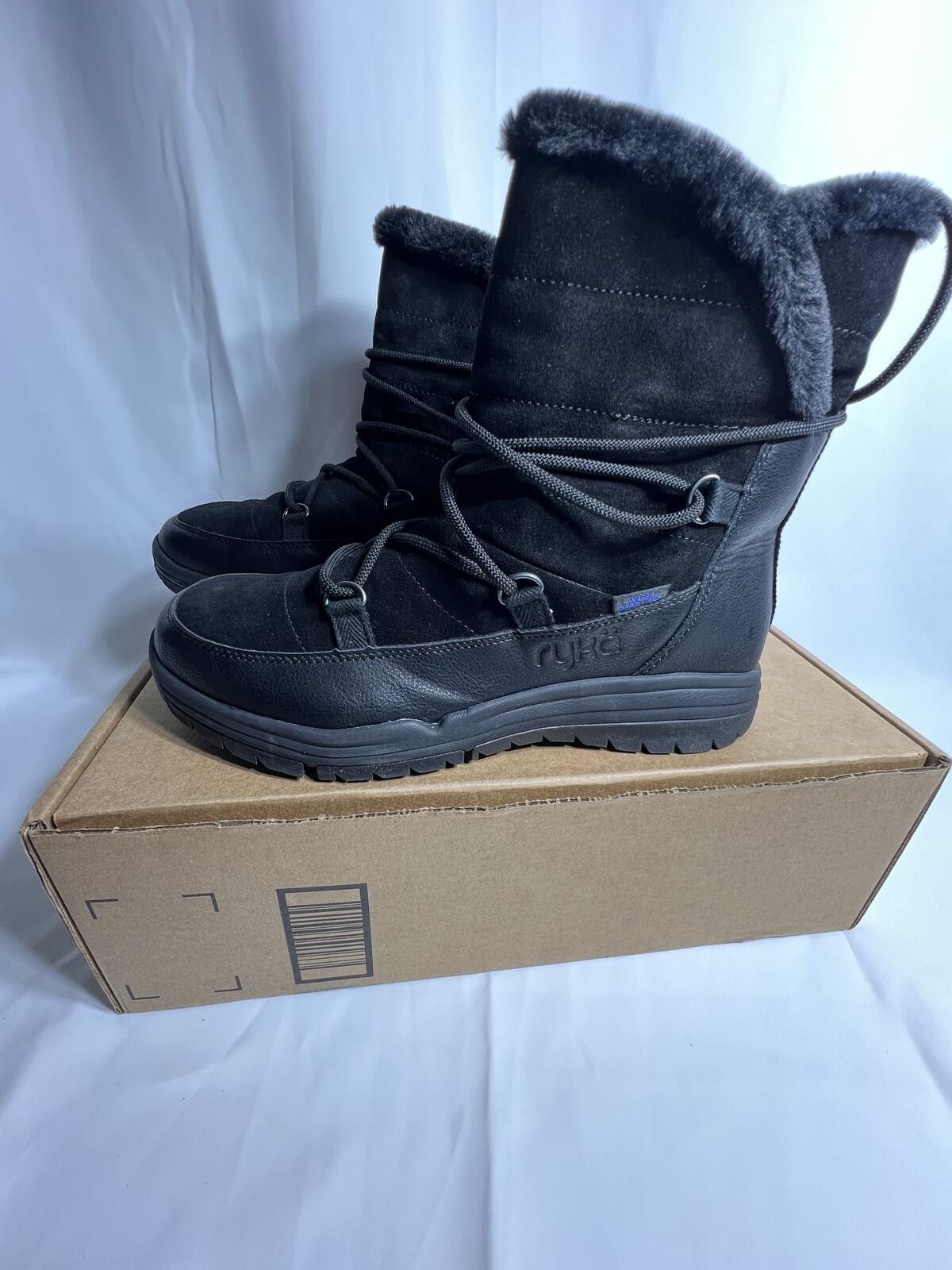 Sonia Rykiel Ryka Alpine Women's Winter Boots Size 12W Black Faux Fur Size US 7.5 / IT 37.5 - 4 Thumbnail