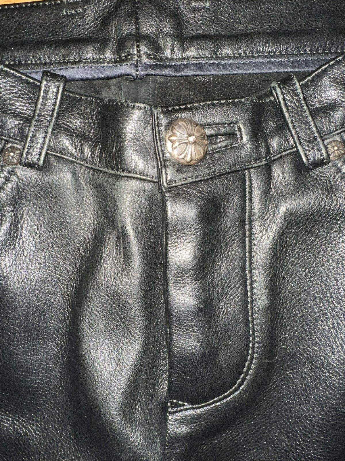 Chrome Hearts Chrome Hearts Leather Pants Size US 31 - 4 Thumbnail
