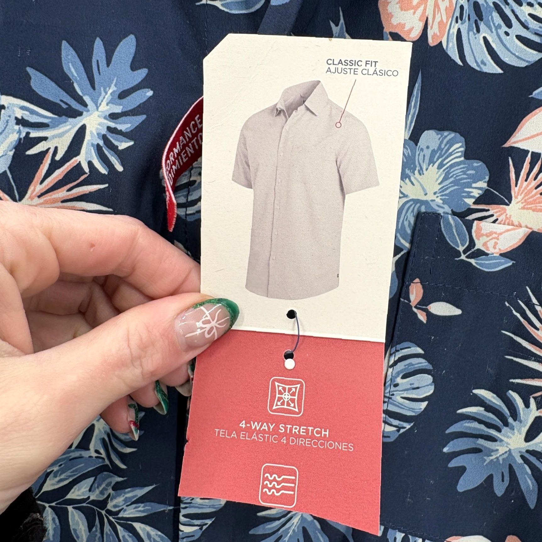 Chaps Chaps Shirt Mens 2XL Blue Hawaiian Floral Short Sleeve Performance Stretch Camp Shirt Size US XXL / EU 58 / 5 - 5 Thumbnail