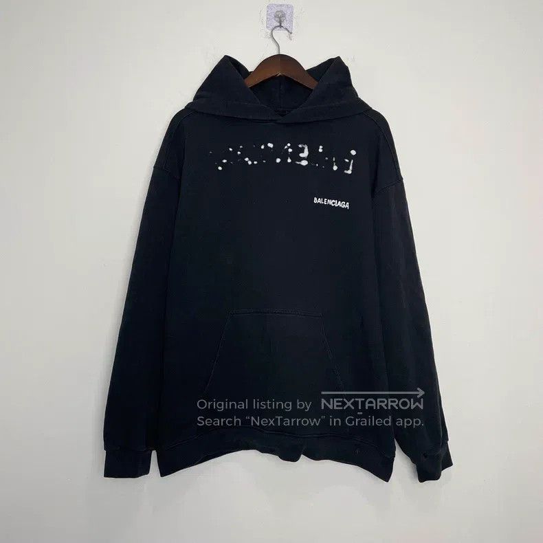 Balenciaga Balenciaga Black Faded Logo Sweatshirt Size US XL / EU 56 / 4 - 1 Thumbnail