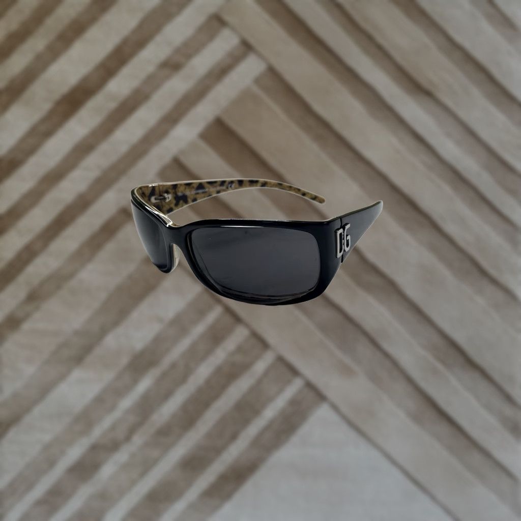 Dolce & Gabbana VINTAGE Dolce&Gabbana Sunglasses Womens DG 643S 819 Black Leopard Print Square Plastic Tinted Gray Lens Womens, Leopard Theme, 643S, 819, Light wear Size ONE SIZE - 1 Thumbnail