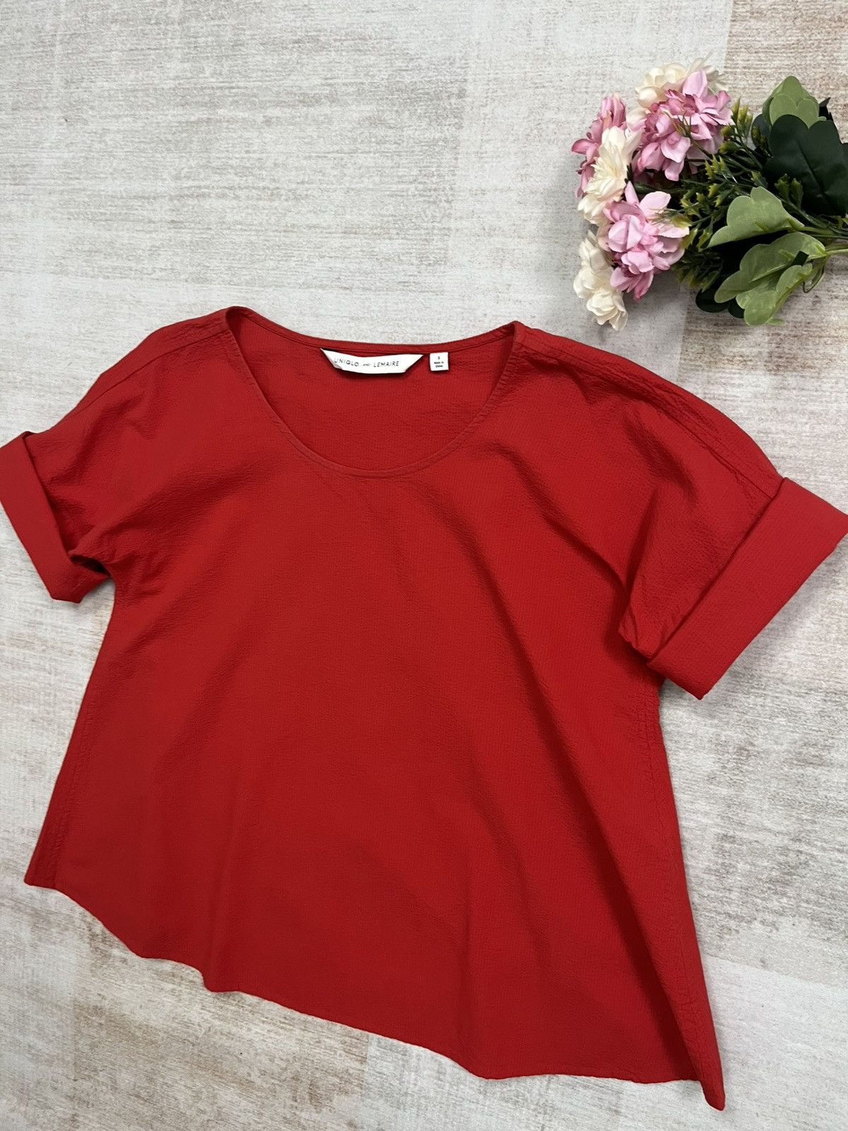 Lemaire × Uniqlo Uniqlo and Lemaire seersucker boxy red blouse Size M / US 6-8 / IT 42-44 - 3 Thumbnail