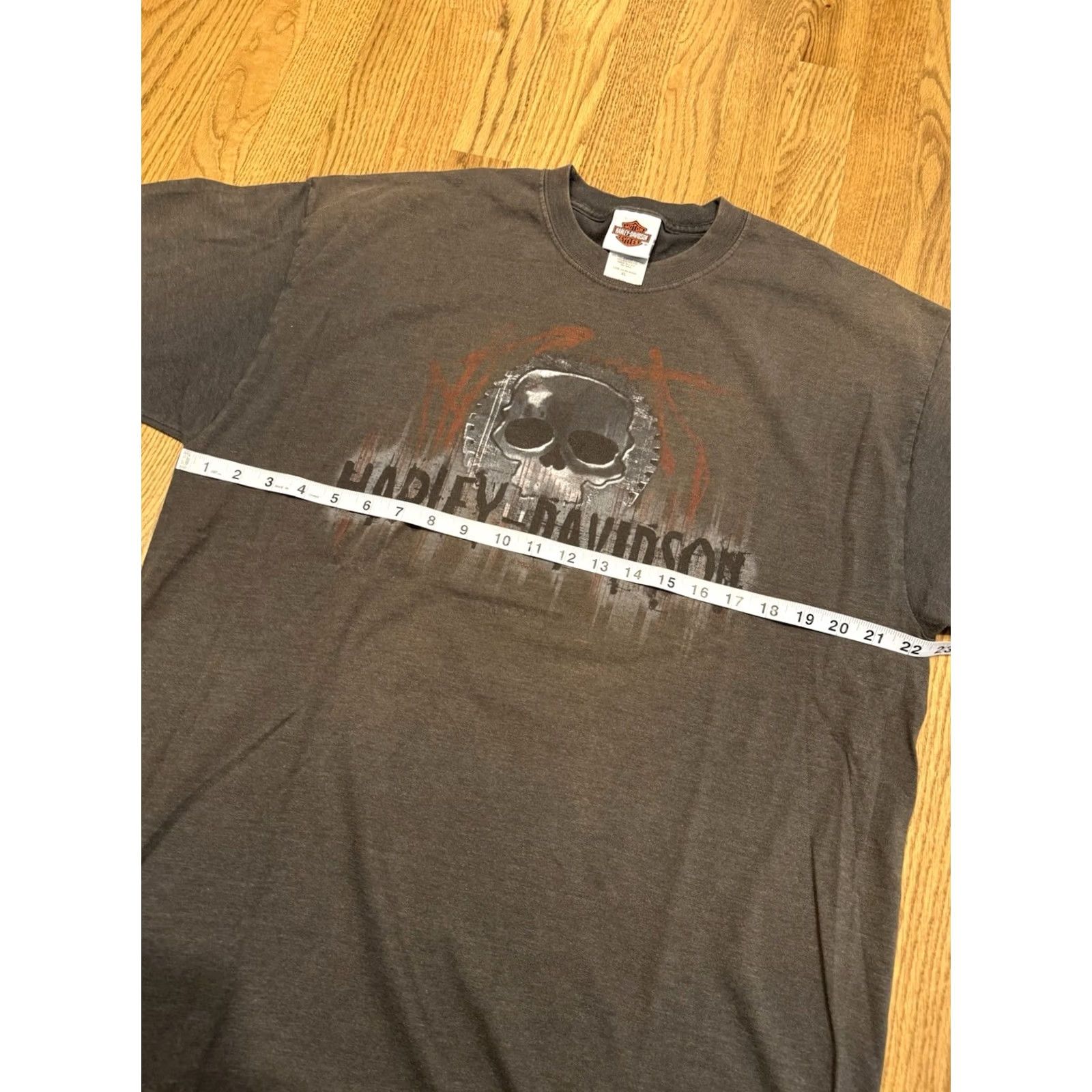 Harley Davidson Harley-Davidson Shirt XL Gray Skeleton Skull Double-Sided Vtg USA Men Crew Neck Short Sleeve Midwest Chicago Size US XL / EU 56 / 4 - 3 Thumbnail