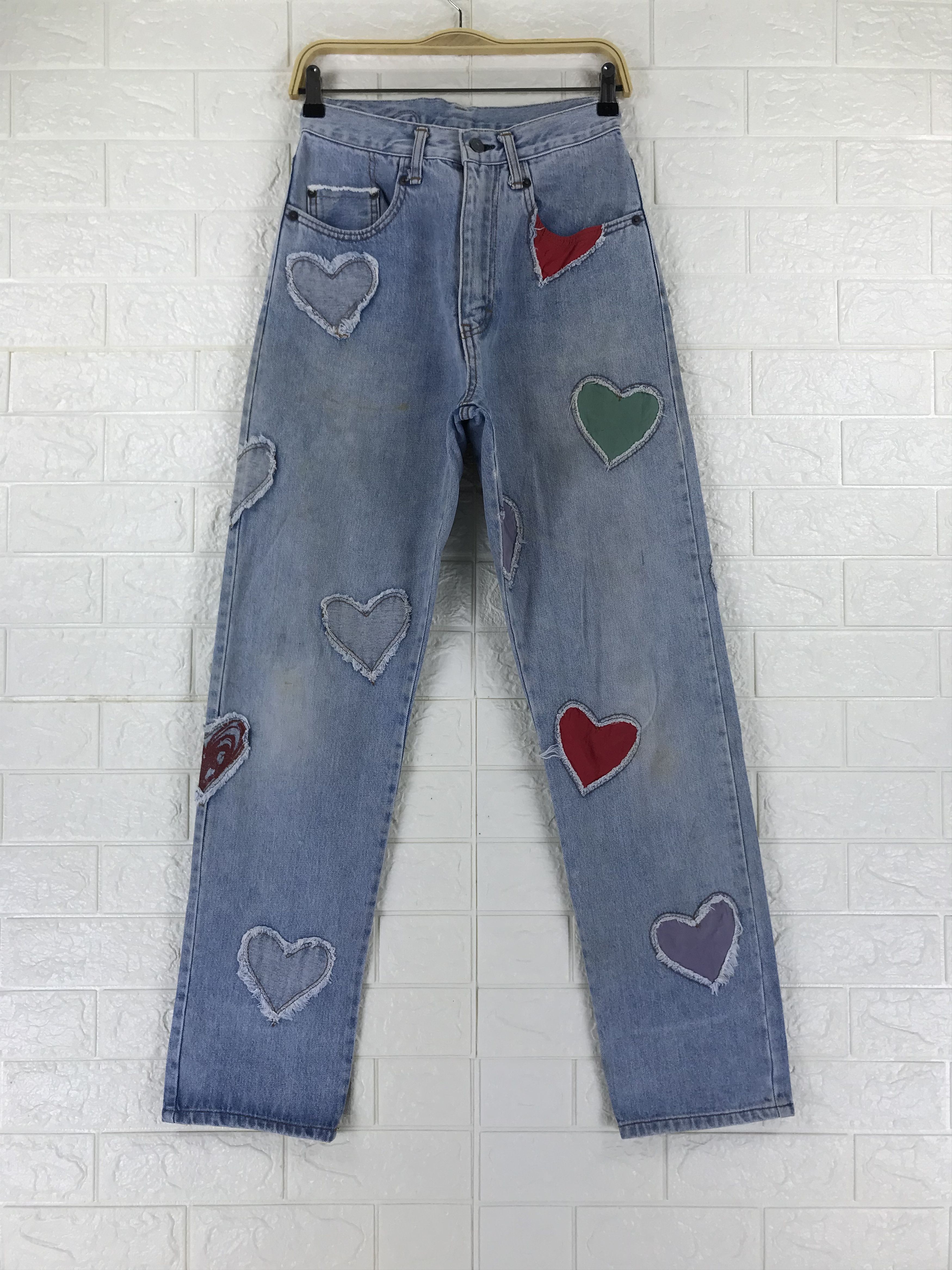 Japanese Brand RNA Inc Love Patched Jeans Size 27" / US 4 / IT 40 - 1 Thumbnail