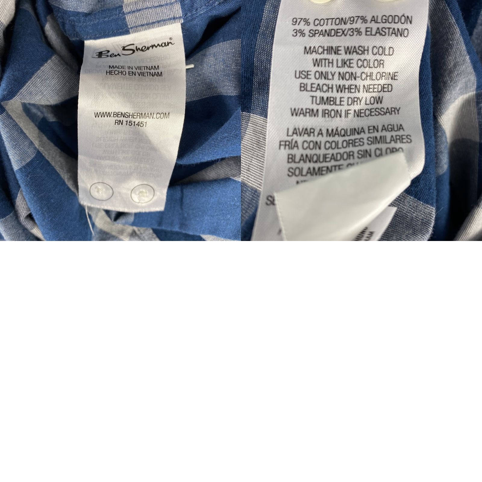 Ben Sherman Ben Sherman Button Down Shirt Men's Size 2XL 100% Cotton Long Sleeve 49-7 / Dress Shirt | Button-Down Collar / Athletic Fit | Blue / Regular | Men Size US XXL / EU 58 / 5 - 8 Thumbnail