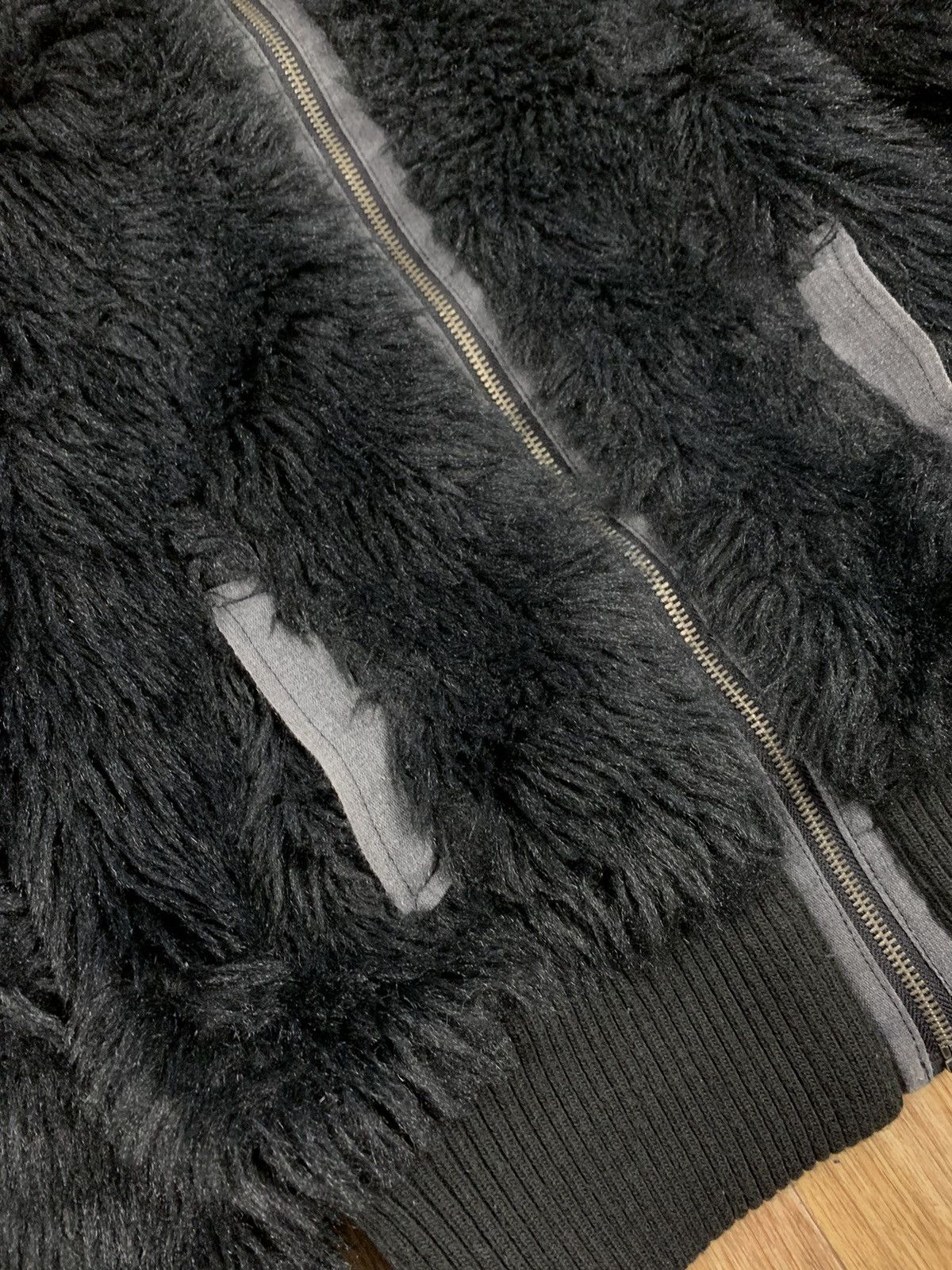 If Six Was Nine Black Full Faux Fur Opium Cropped Jacket Y2K Size M / US 6-8 / IT 42-44 - 5 Thumbnail