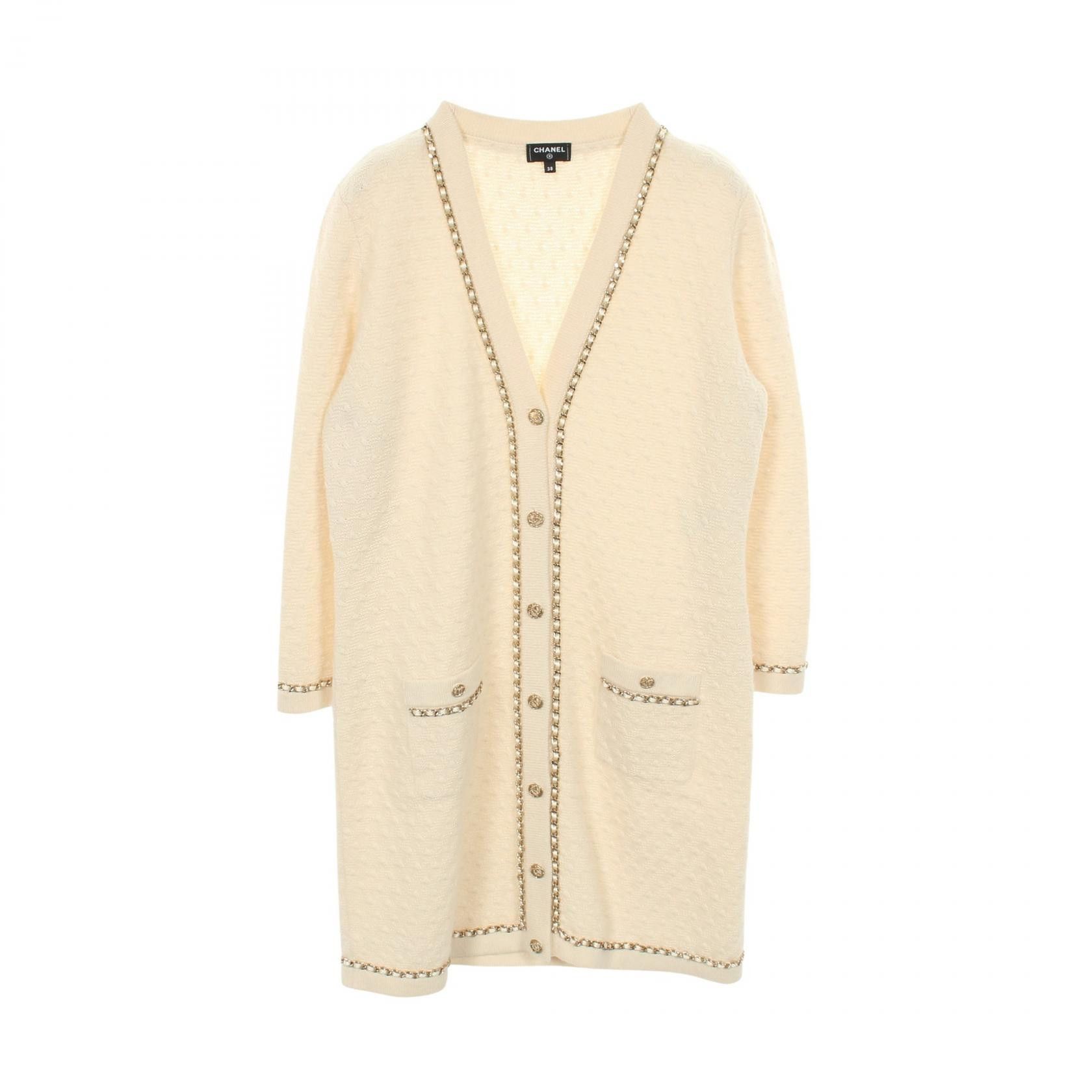 Chanel Chanel CHANEL Coco Mark Button Cashmere Cardigan Textile Tops P75677K10893 DUTY FREE for USA Size ONE SIZE - 1 Thumbnail
