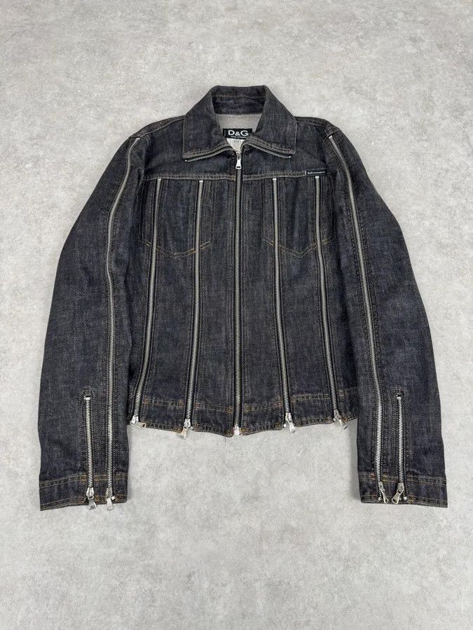Dolce & Gabbana SS2003 Dolce & Gabbana Navy Blue Multi-Zip Denim Jacket Size XS / US 0-2 / IT 36-38 - 3 Thumbnail