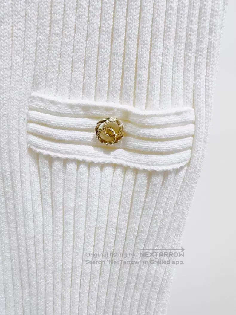 Chanel Chanel 20P white knitted dress Size XXS / US 00 / IT 34 - 4 Thumbnail