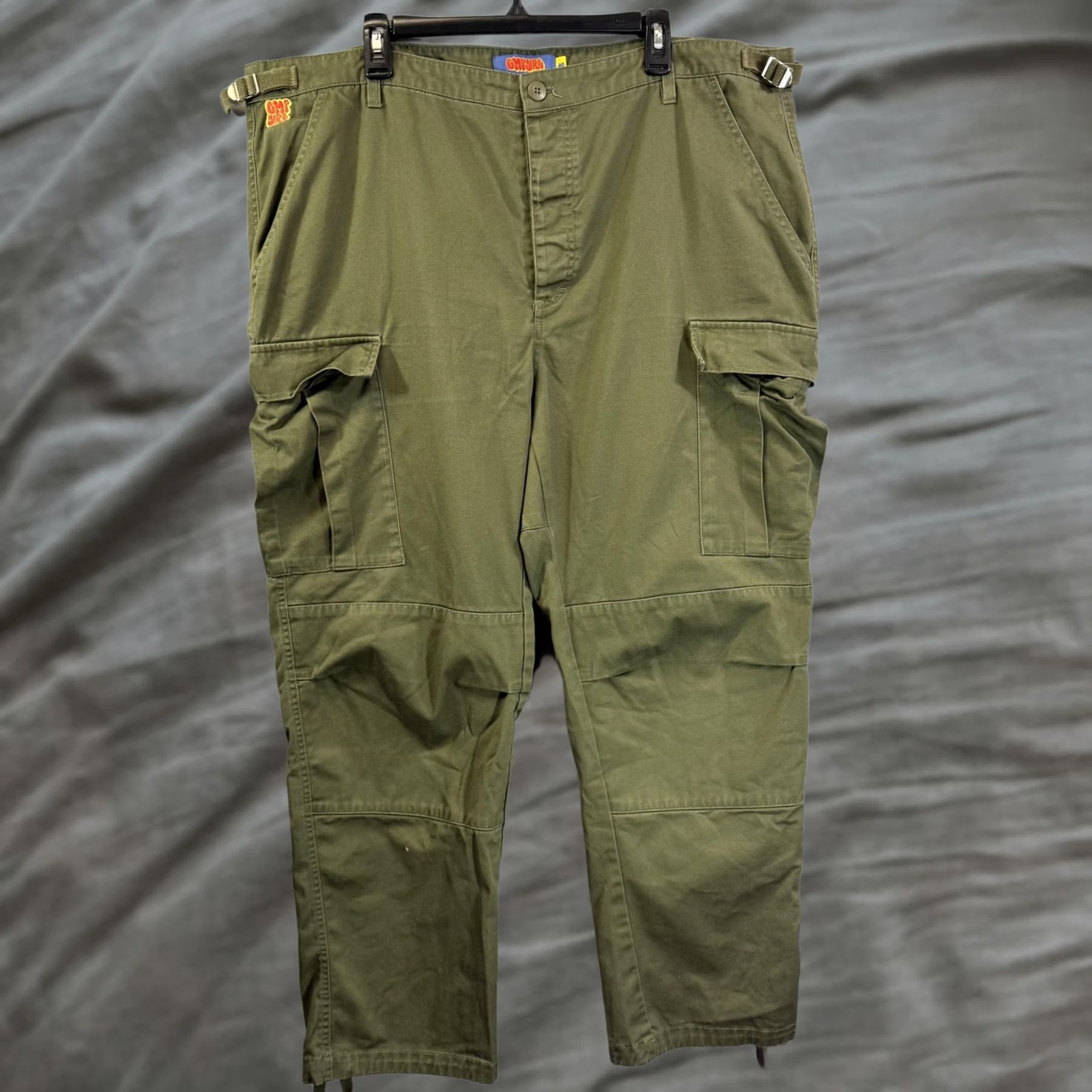 Empyre Empyre Relax Pants Mens 40 Olive Green Cargo Utility Pocket Button Fly Adjustable Workwear Size US 40 / EU 56 - 1 Thumbnail