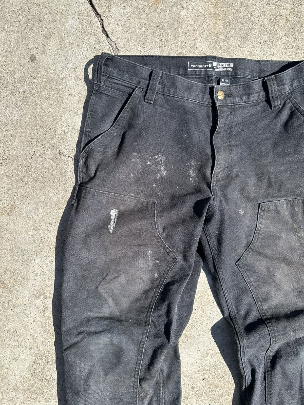 Carhartt Black Carhartt double knee work pants with paint stains Size US 34 / EU 50 - 5 Thumbnail