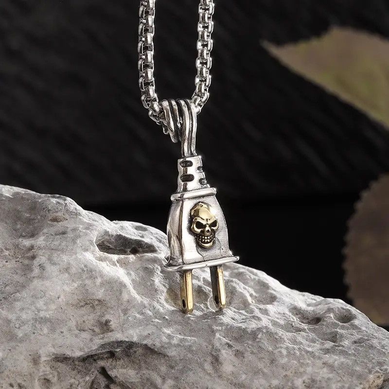 Jewelry × Vintage Skull Pendant Trendy Rock Sweater Chain Pendant Size ONE SIZE - 2 Thumbnail