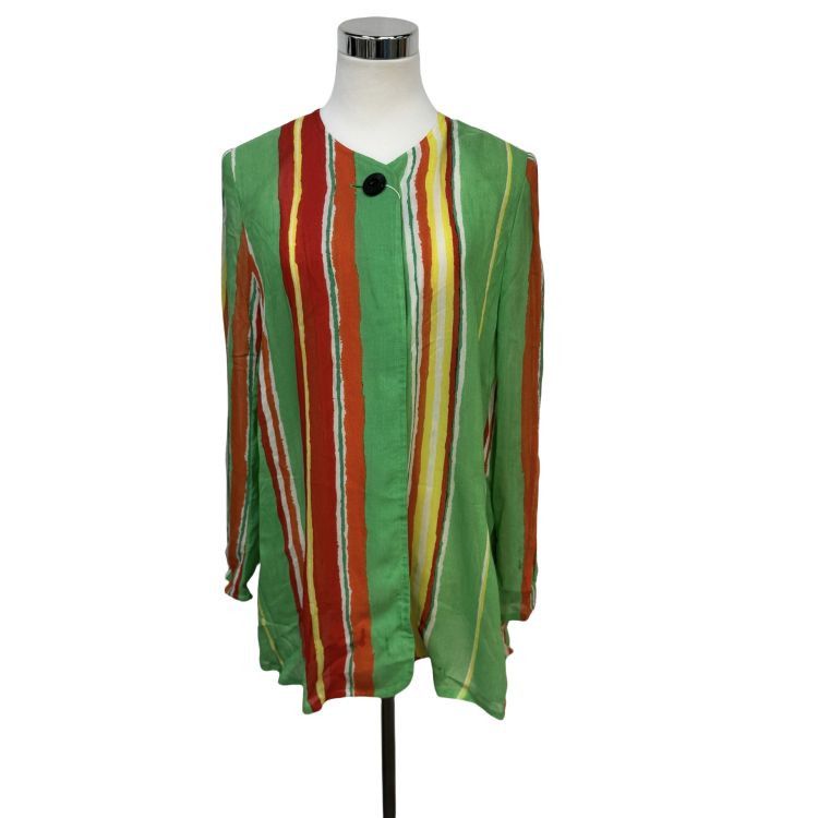Saint Laurent Paris Saint Laurent Striped Linen Jacket Size 36 Size XS / US 0-2 / IT 36-38 - 1 Thumbnail