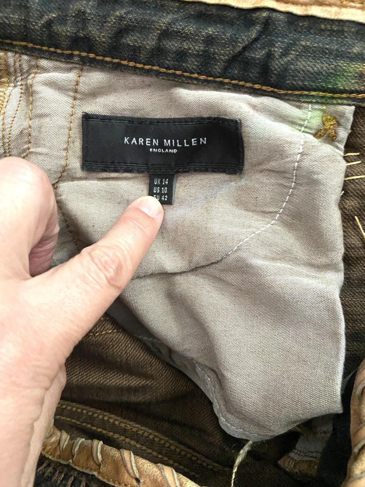 Karen Millen Karen Millen England Overdye Flared 2000s vtg Rare size 14 Size 32" / US 10 / IT 46 - 6 Thumbnail
