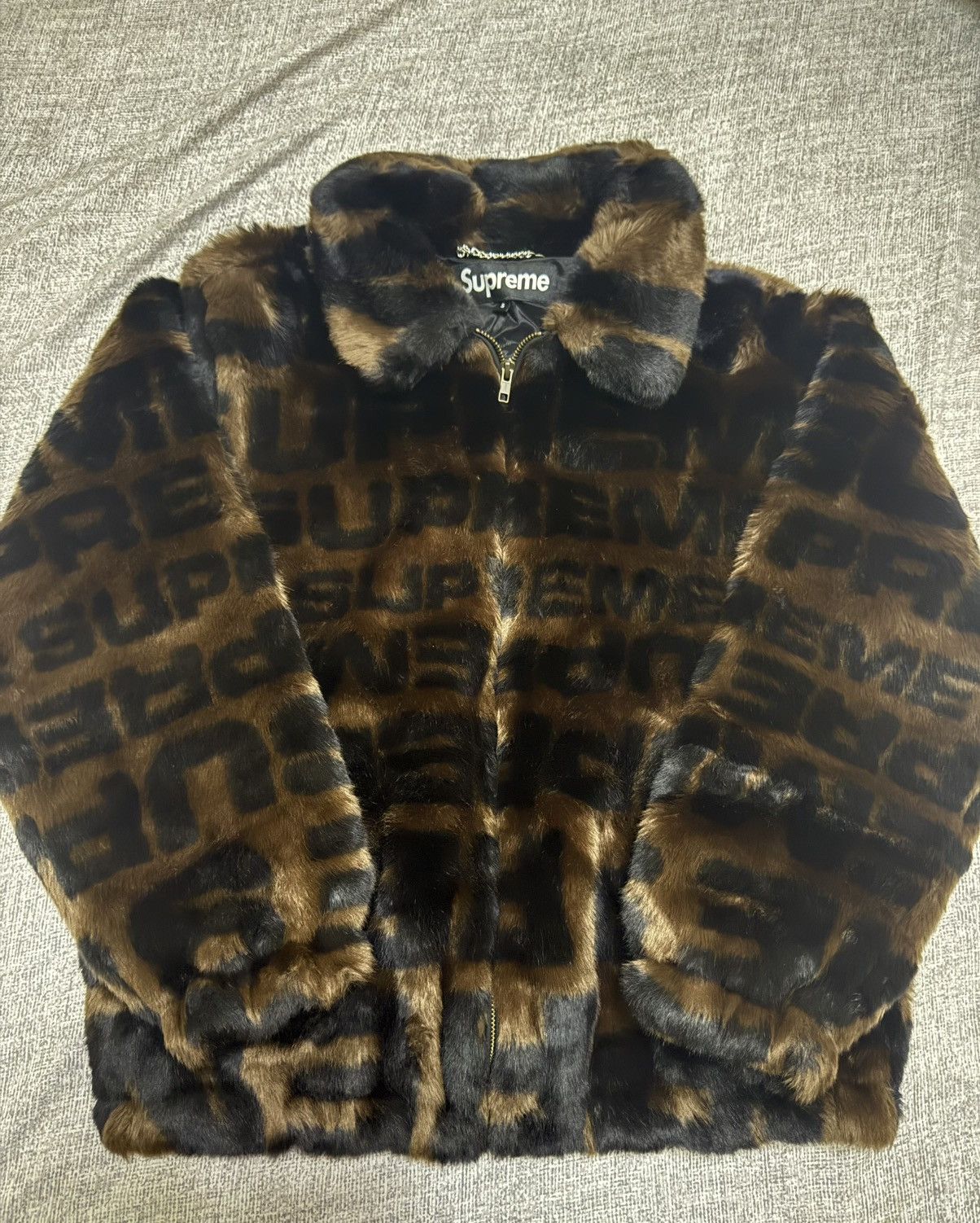 Supreme Supreme Faux Fur repeater bomber Brown | Grailed Supreme Supreme Faux Fur repeater bomber Brown | Grailed