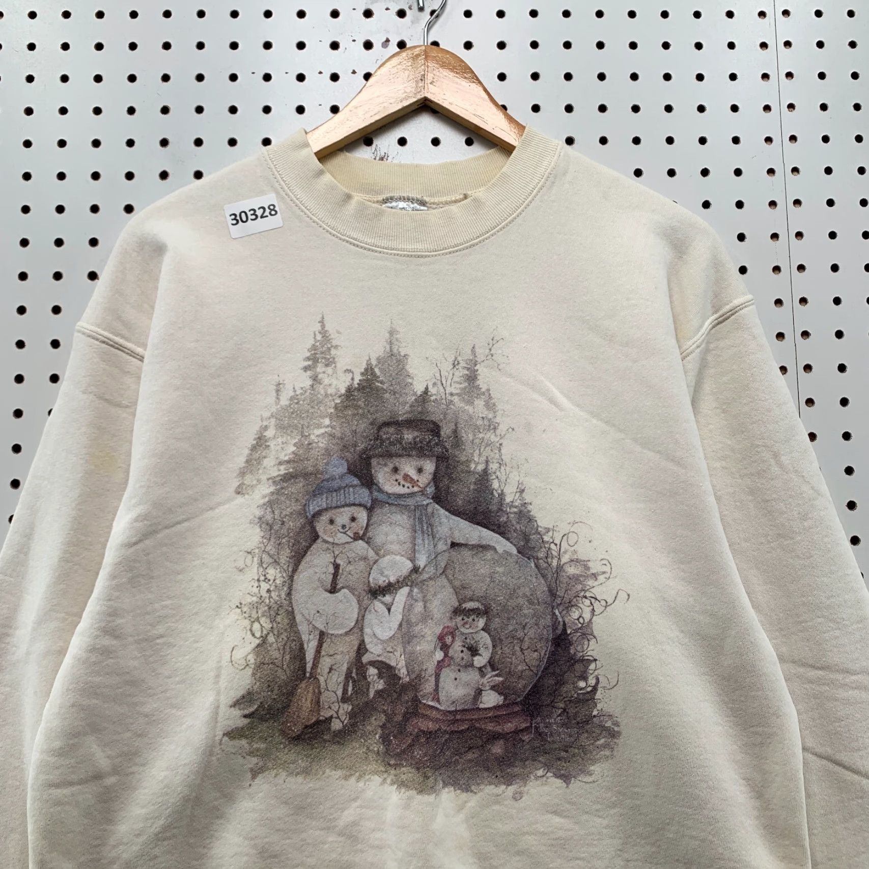 Fruit Of The Loom VINTAGE Snowman Campfire Winter Graphic Crewneck Sweatshirt Men M White 90s Christmas Winter Fruit of the Loom Sweatshirt Mens Size US M / EU 48-50 / 2 - 6 Thumbnail