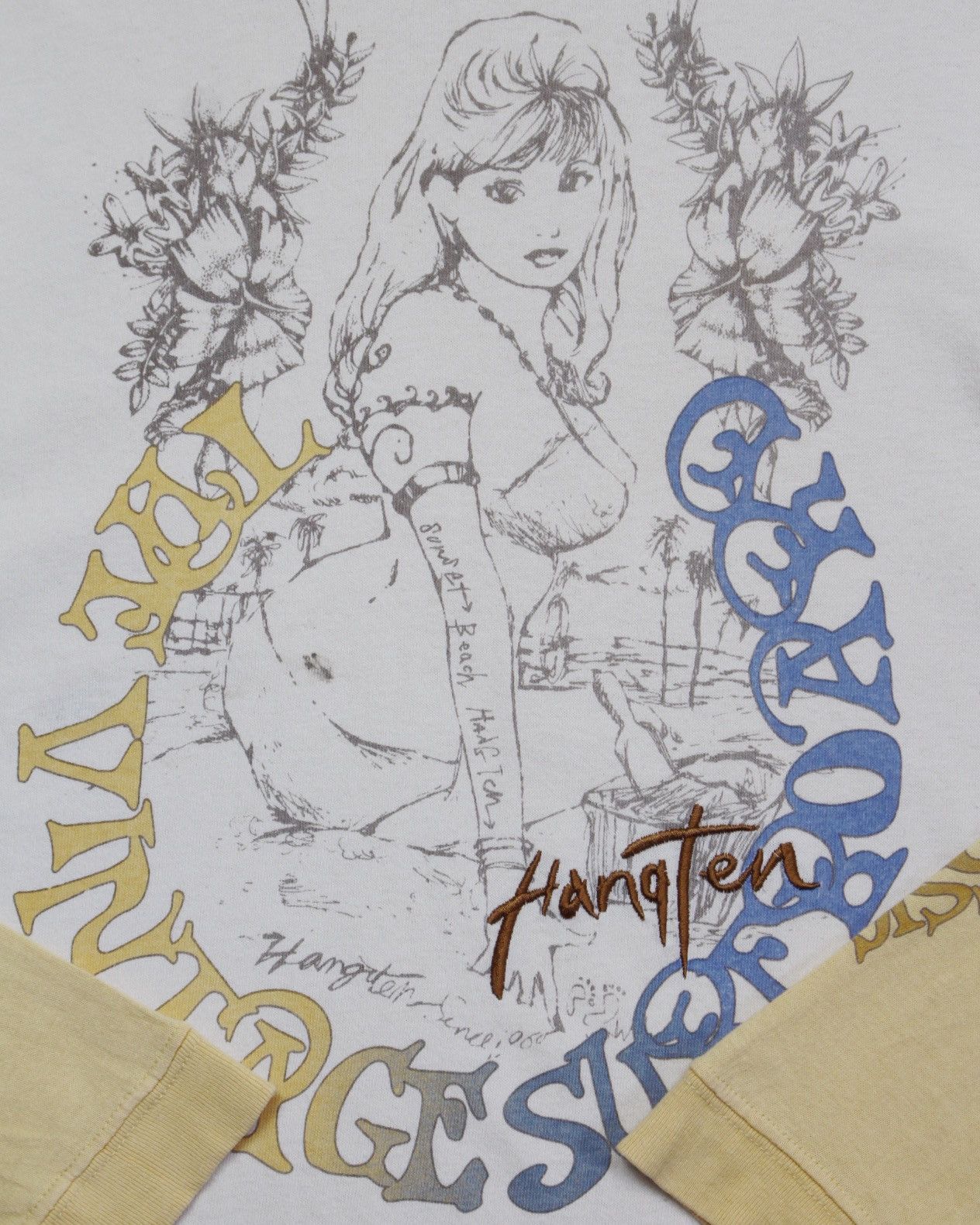 Hysteric Glamour 2000S HANG TEN SURF GIRL SKETCH PRINT RAGLAN LONGSLEEVE Size US M / EU 48-50 / 2 - 3 Thumbnail