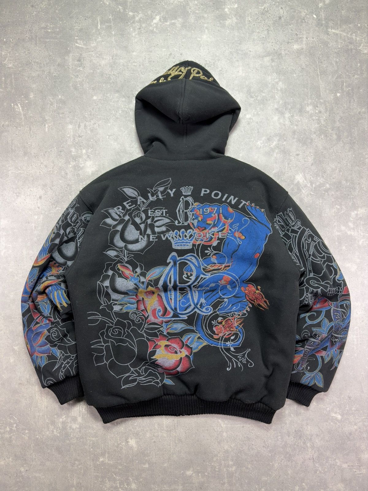 Ed Hardy Really Point Faux Fur Sherpa AOP Printed Zip Hoodie XXL Size US XXL / EU 58 / 5 - 2 Thumbnail