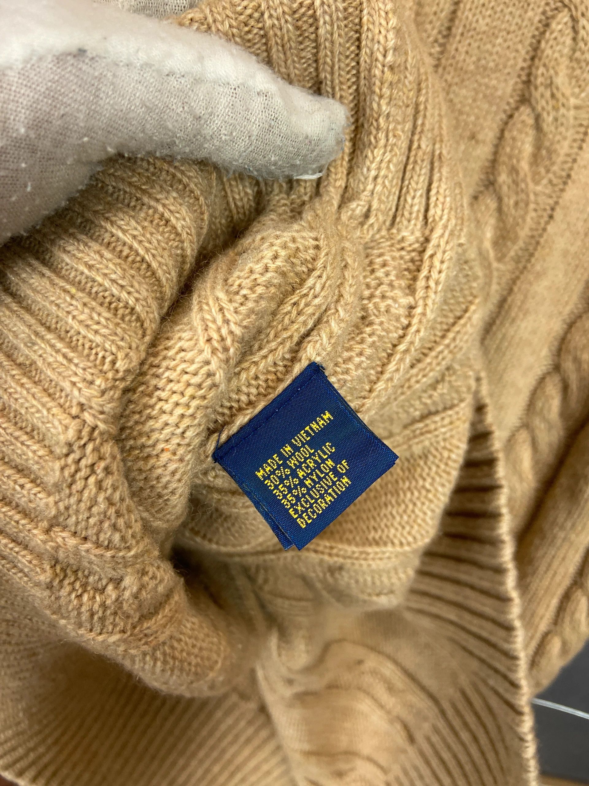 Polo Ralph Lauren Ralph Lauren Beige Cable Knit Sweater L Classic Preppy Size US L / EU 52-54 / 3 - 5 Thumbnail