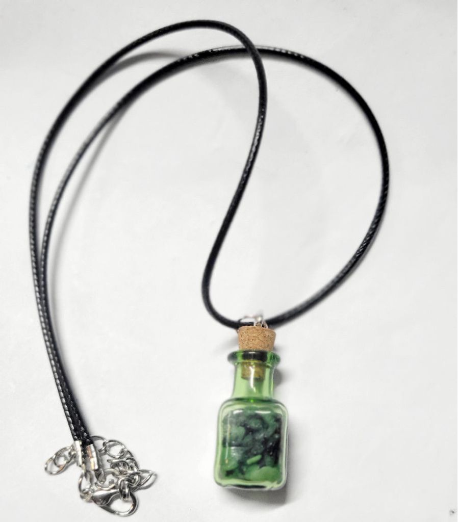 Handmade Hand crafted Ruby Zoisite crystal mini bottle necklace Size ONE SIZE - 3 Thumbnail