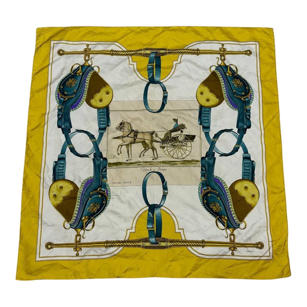 Hermes Hermes Carrick à Pompe Silk Scarf 90cm Philippe Ledoux 1973 Size ONE SIZE - 1 Thumbnail