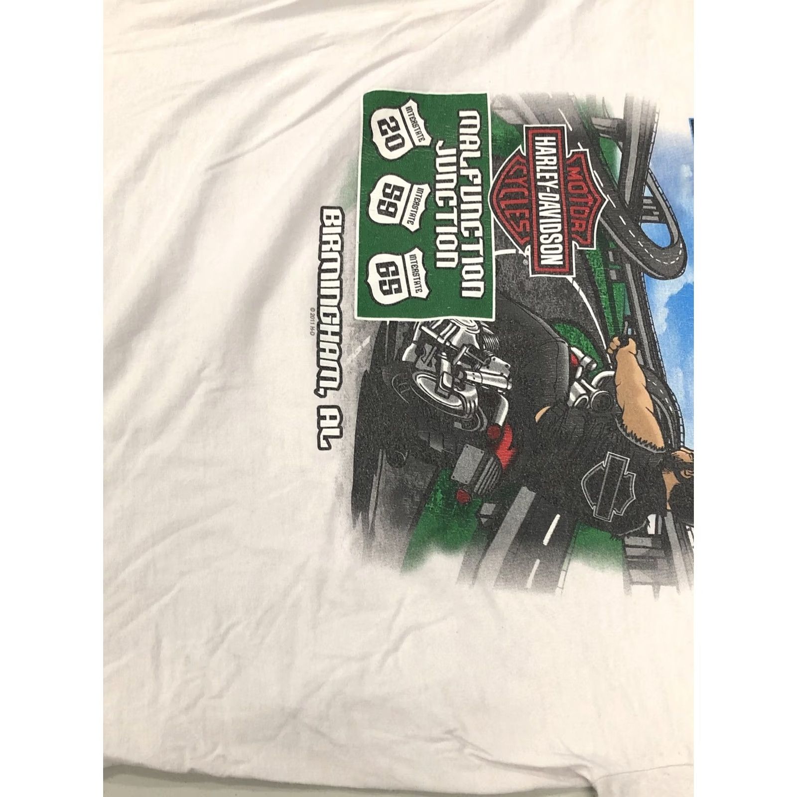 Harley Davidson Harley-Davidson Shirt Motorcycle Graphic Print Long Sleeve Double-Sided 2011 2018 Birmingham AL White L Mens Size US L / EU 52-54 / 3 - 5 Thumbnail