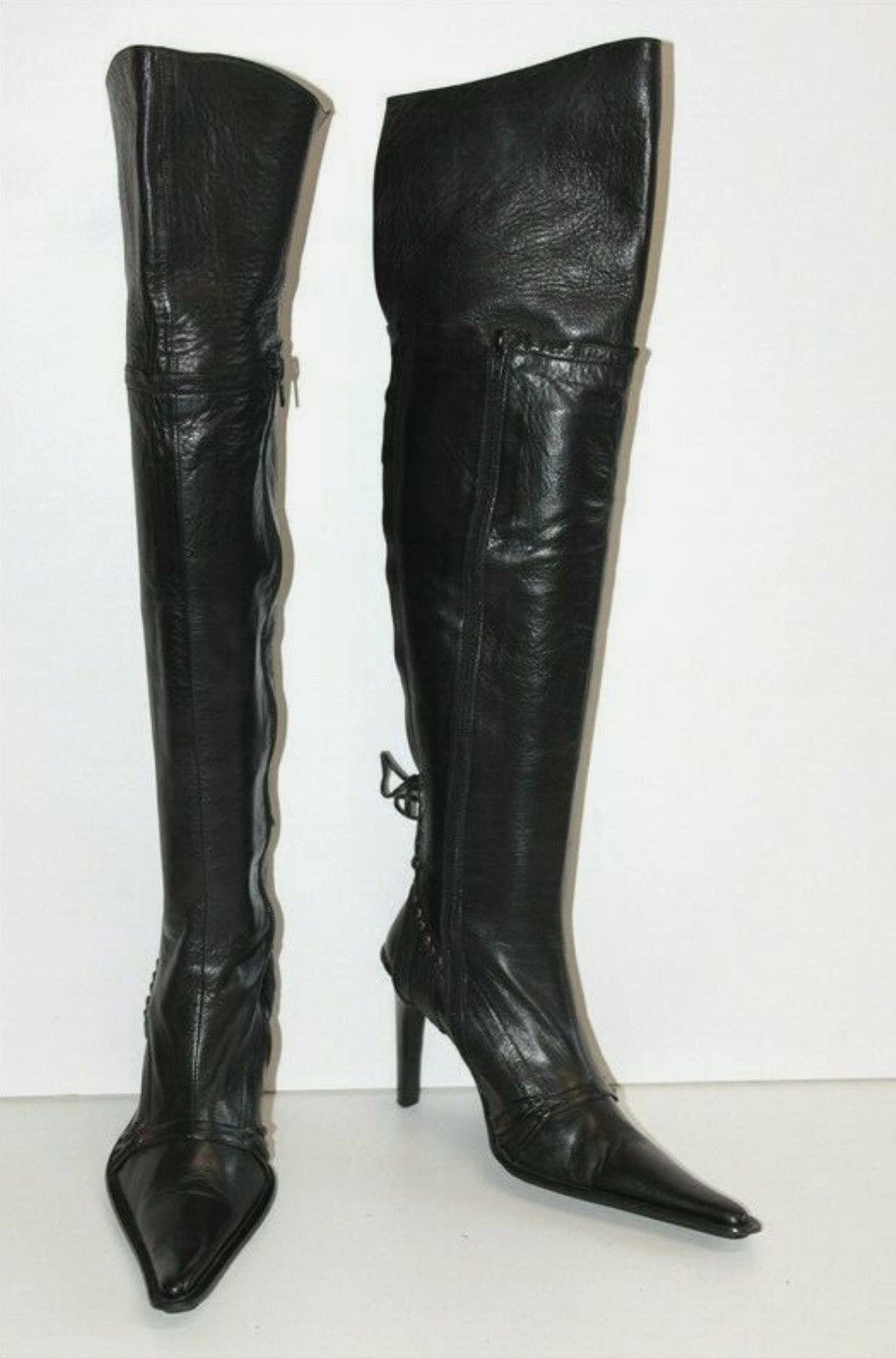 Other Edgy Genuine leather black high boots 40 Size US 9 / IT 39 - 2 Thumbnail